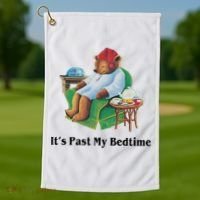 ItS Past My Bedtime Funny Bear Lover Gifts Golf Towel thumb 1