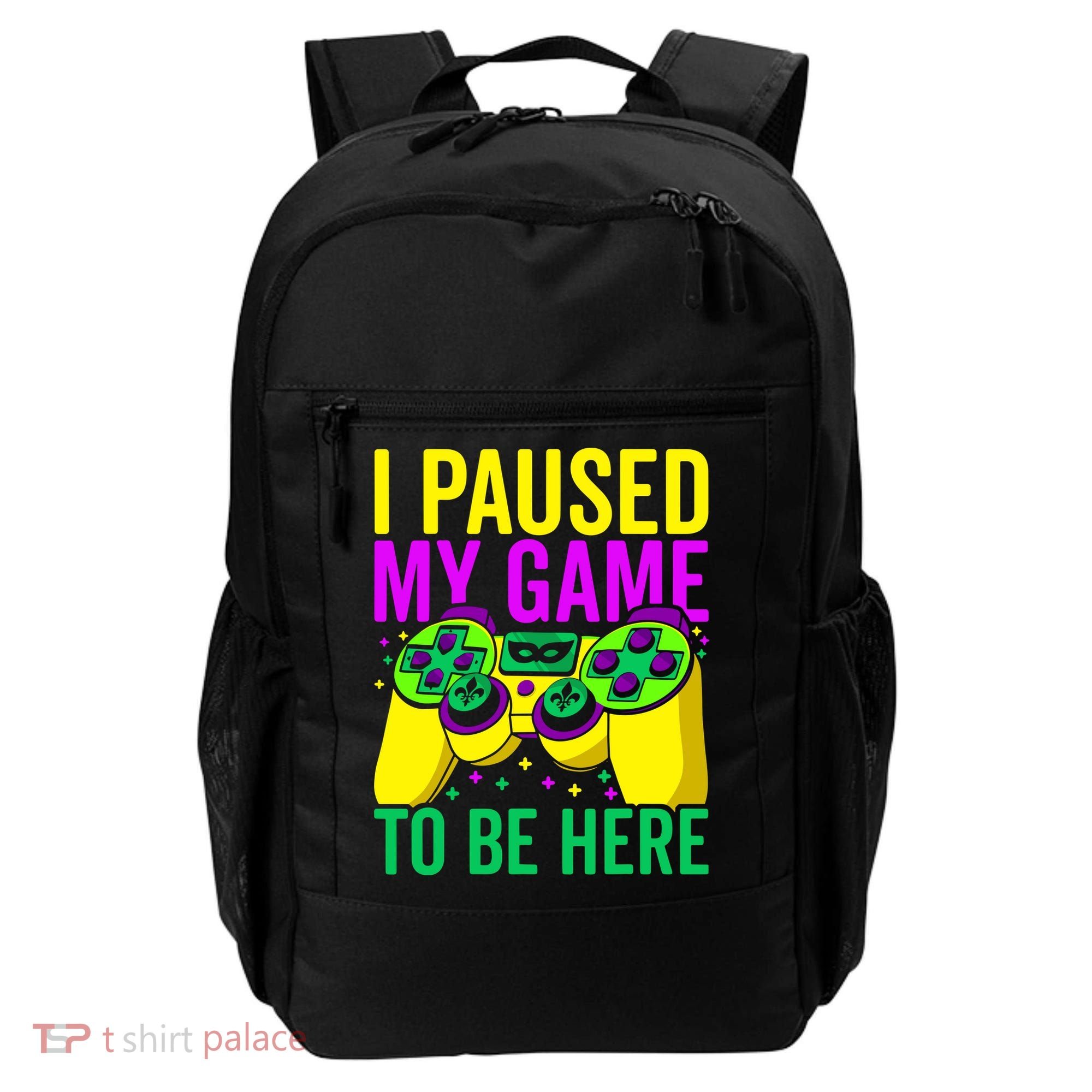 I Paused My Game To Be Here Video Game Beads Mardi Gras Backpack