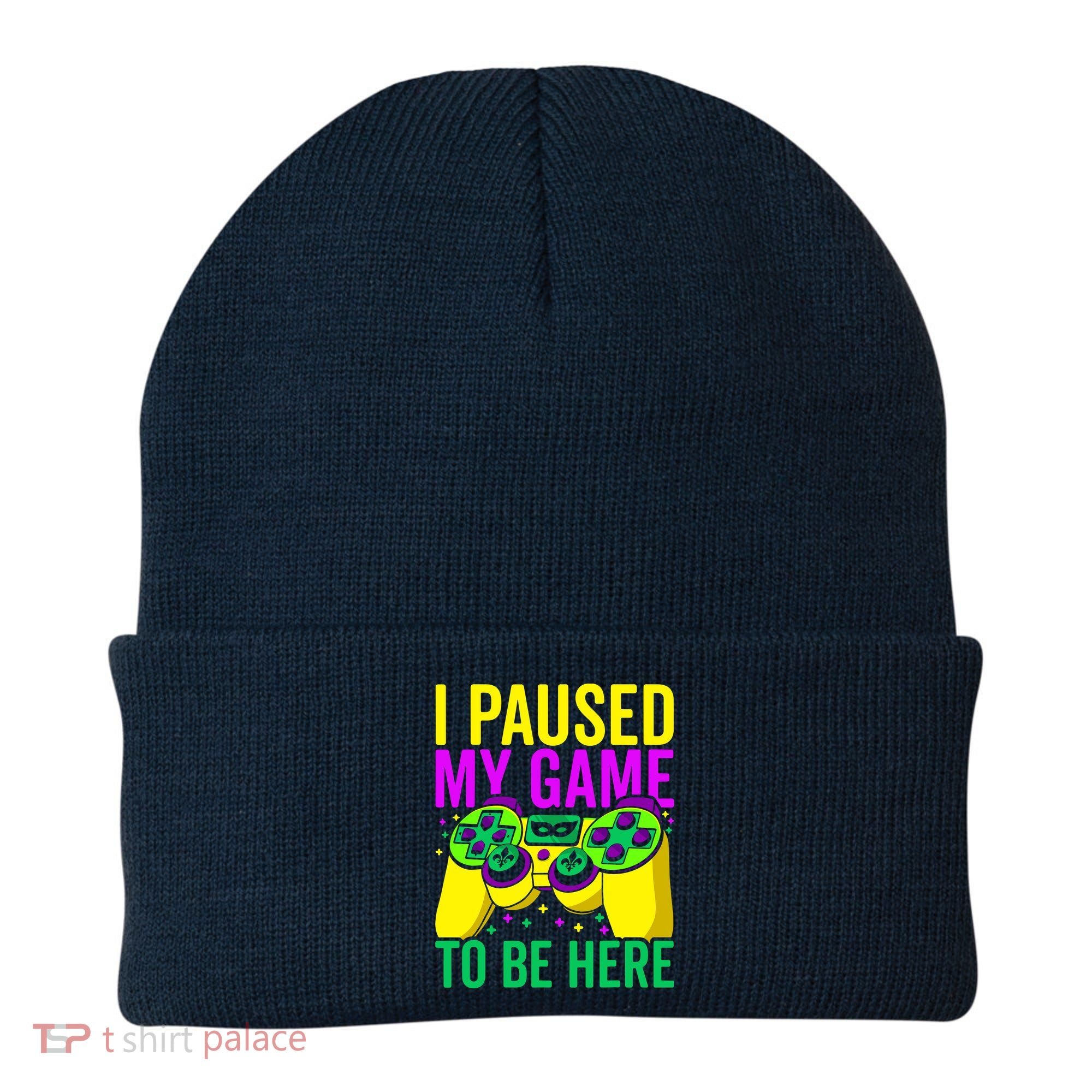 I Paused My Game To Be Here Video Game Beads Mardi Gras Beanie