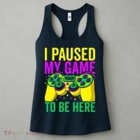 I Paused My Game To Be Here Video Game Beads Mardi Gras Women's Tank Top thumb 3