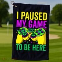 I Paused My Game To Be Here Video Game Beads Mardi Gras Golf Towel thumb 1