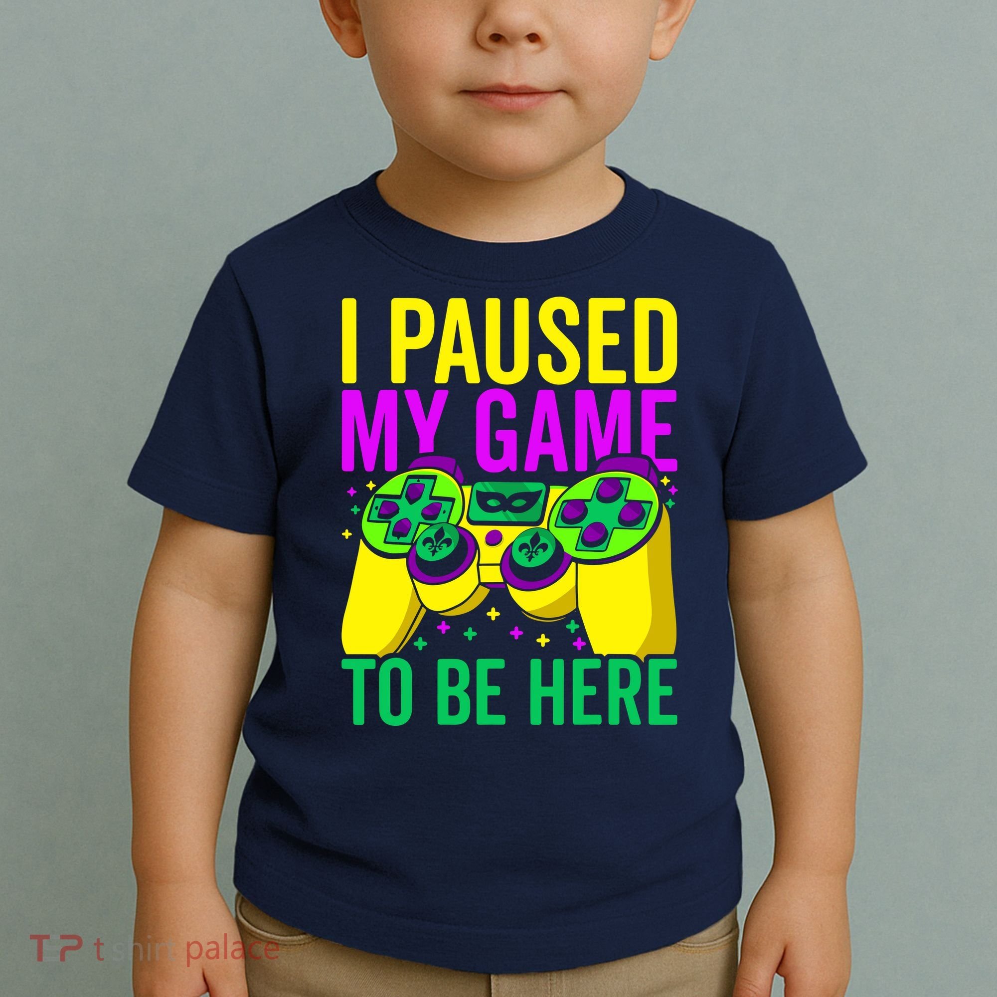 I Paused My Game To Be Here Video Game Beads Mardi Gras Toddler T-Shirt