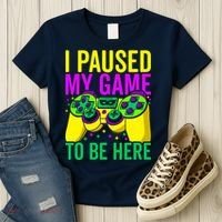 I Paused My Game To Be Here Video Game Beads Mardi Gras Women's T-Shirt thumb 3