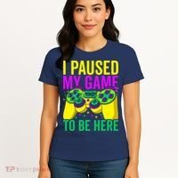 I Paused My Game To Be Here Video Game Beads Mardi Gras Women's T-Shirt thumb 4