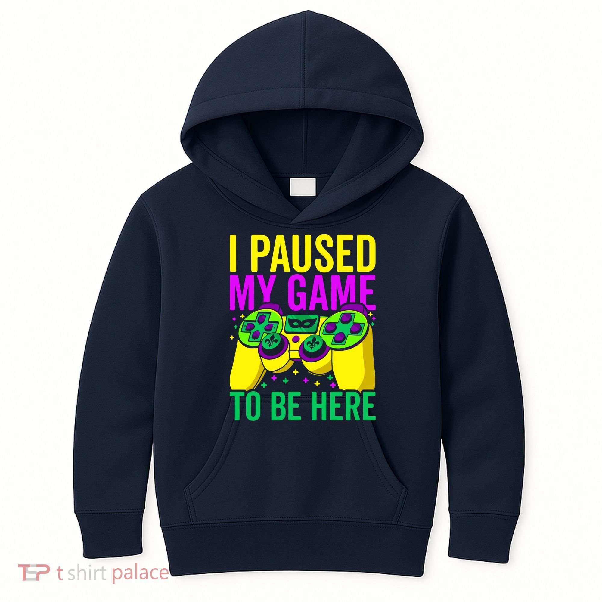 I Paused My Game To Be Here Video Game Beads Mardi Gras Kids Hoodie