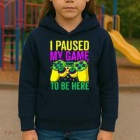 I Paused My Game To Be Here Video Game Beads Mardi Gras Kids Hoodie thumb 3