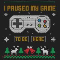 I Paused My Game To Be Here Gaming Ugly Christmas Sweater Gift Beanie thumb 2