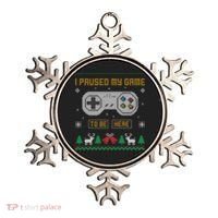 I Paused My Game To Be Here Gaming Ugly Christmas Sweater Gift Ornament thumb 0