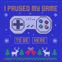 I Paused My Game To Be Here Gaming Ugly Christmas Sweater Gift Kids Hoodie thumb 5
