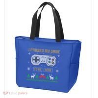 I Paused My Game To Be Here Gaming Ugly Christmas Sweater Gift Tote Bag thumb 3