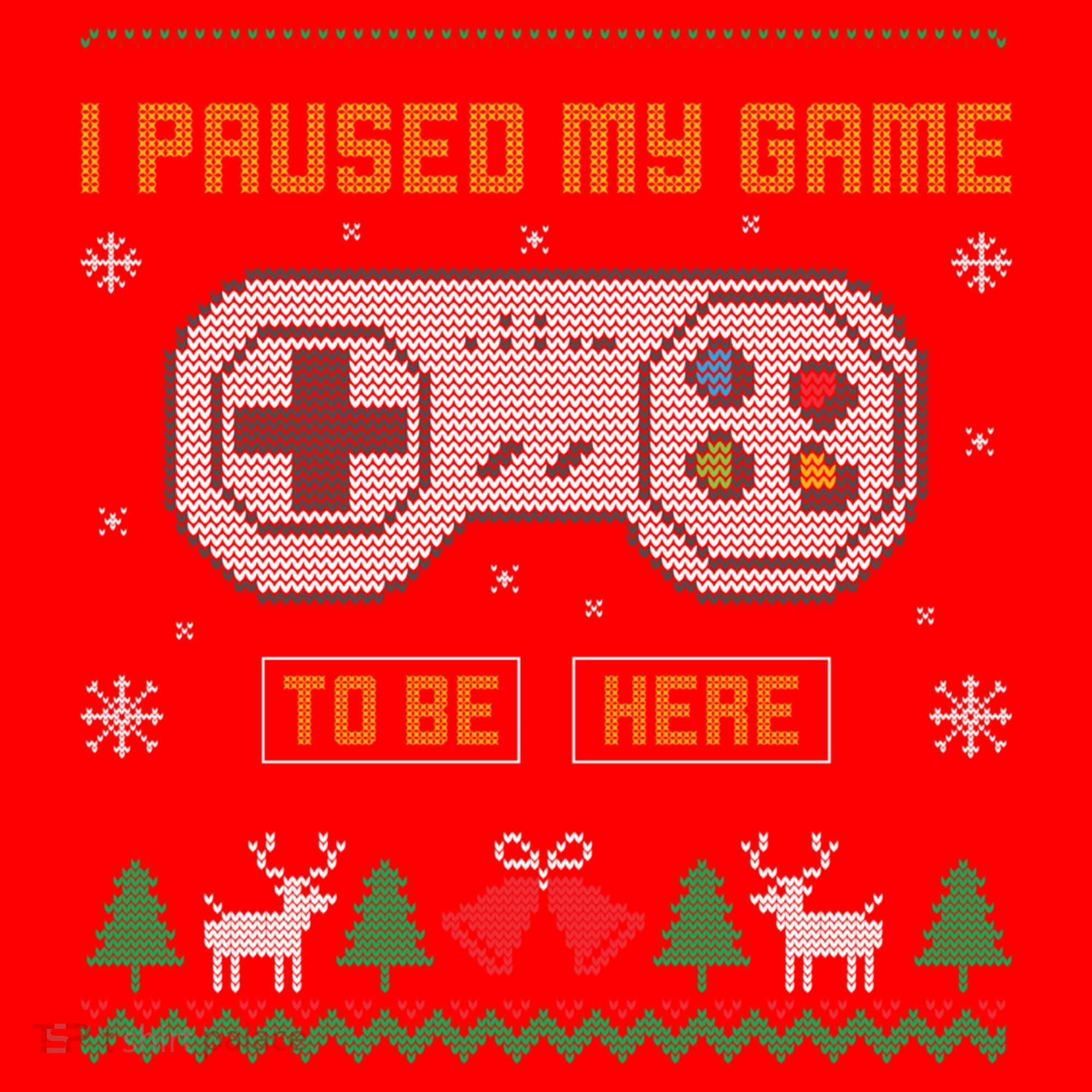 I Paused My Game To Be Here Gaming Ugly Christmas Sweater Gift Santa Hat