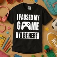 I Paused My Game To Be Here Kids T-Shirt thumb 3