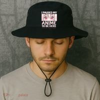 I Paused My Anime To Be Here Otaku Anime Merch Gift Bucket Hat thumb 2