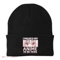 I Paused My Anime To Be Here Otaku Anime Merch Gift Beanie thumb 0