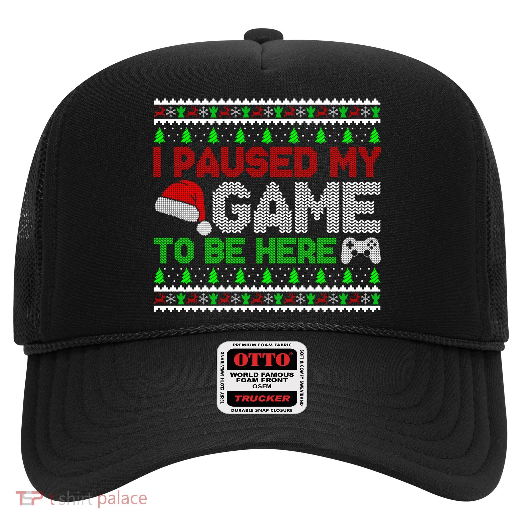 I Paused My Game To Be Here Christmas Gamer Ugly Gift Hat