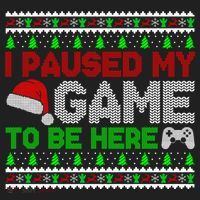 I Paused My Game To Be Here Christmas Gamer Ugly Gift Hat thumb 2