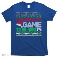 I Paused My Game To Be Here Christmas Gamer Ugly Gift T-Shirt thumb 0