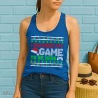 I Paused My Game To Be Here Christmas Gamer Ugly Gift Women's Tank Top thumb 2