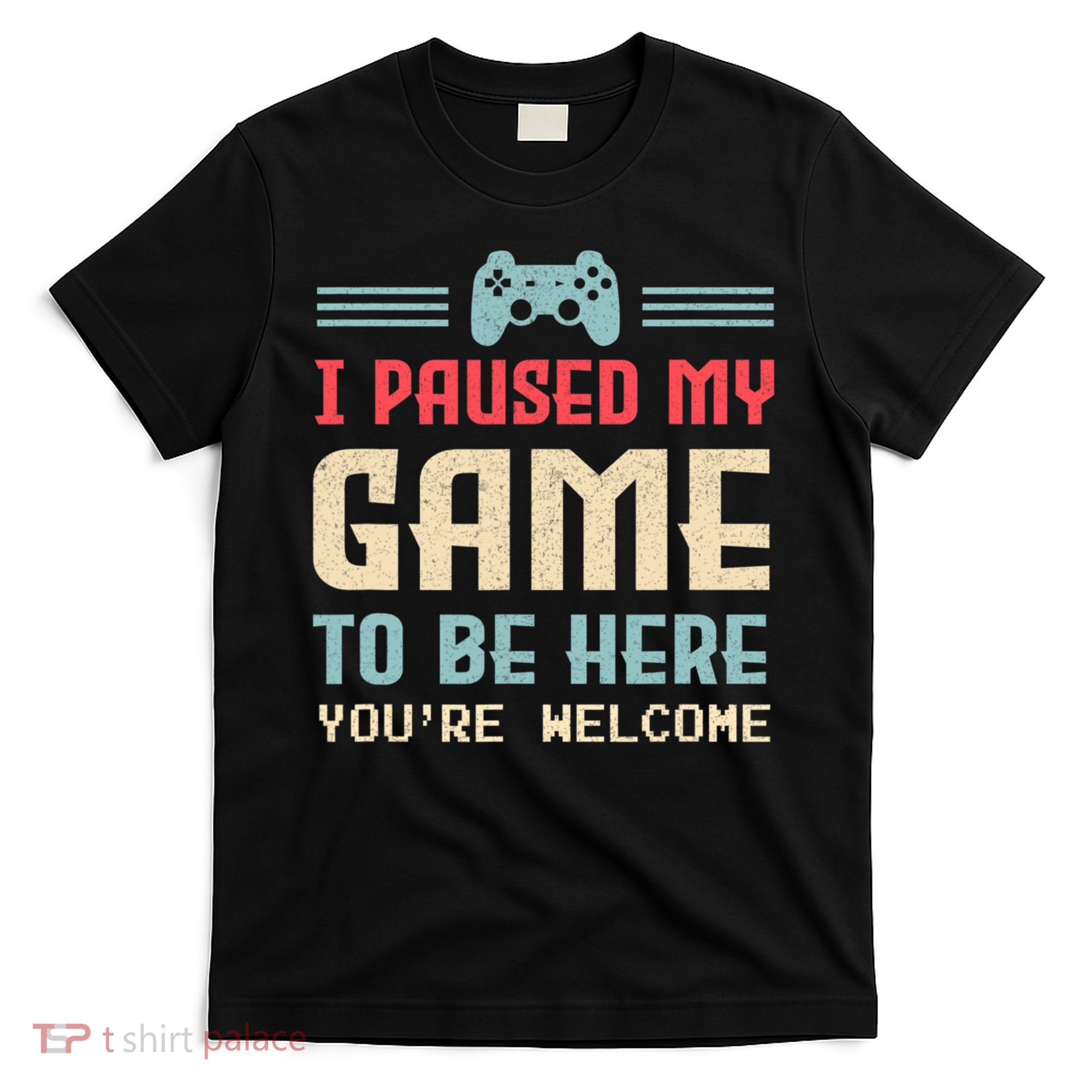 I Paused My Game To Be Here You're Welcome Retro Gamer Gift T-Shirt