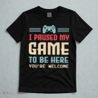I Paused My Game To Be Here You're Welcome Retro Gamer Gift T-Shirt thumb 5