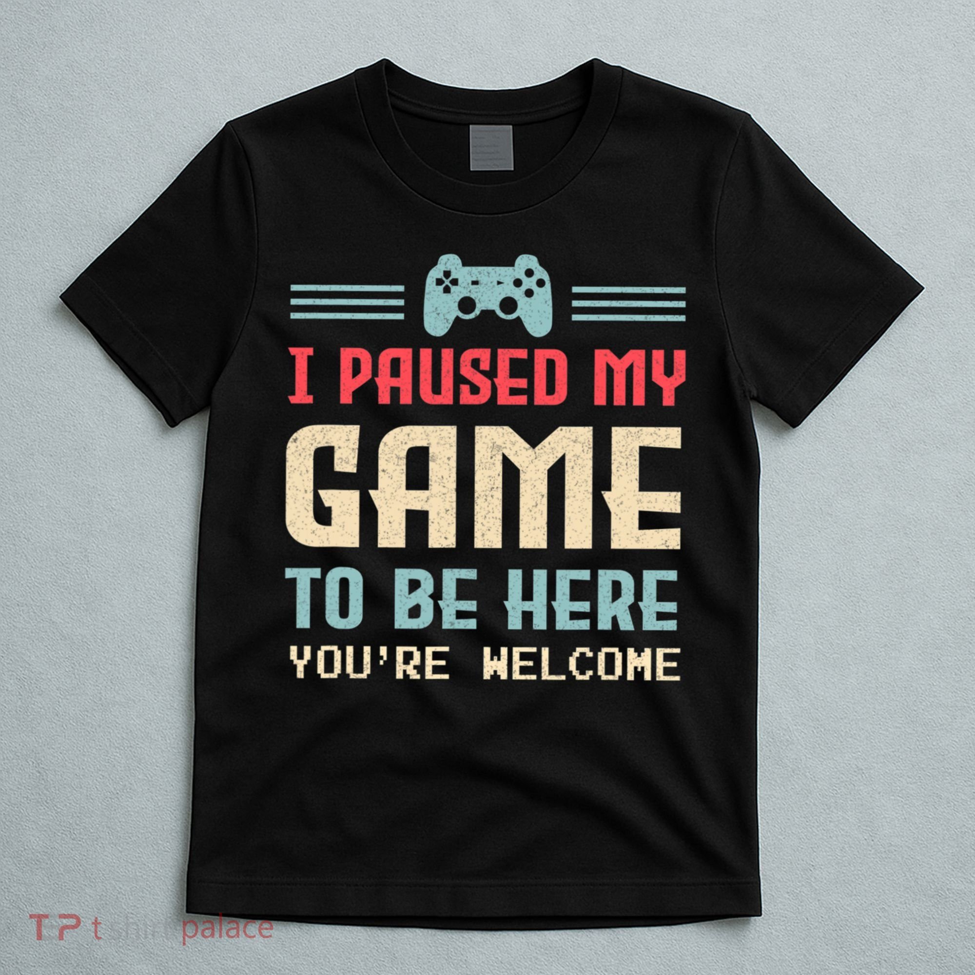 I Paused My Game To Be Here You're Welcome Retro Gamer Gift T-Shirt