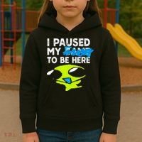 I Paused My Flug To Be Here Kids Hoodie thumb 3