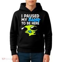 I Paused My Flug To Be Here Kids Hoodie thumb 4
