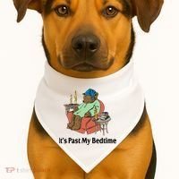 Its Past My Bedtime Funny Bear USA-Made Doggie Bandana thumb 1