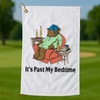 Its Past My Bedtime Funny Bear Golf Towel thumb 1