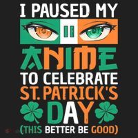 I Paused My Anime To Celebrate St Patricks Day Funny Anime Golf Towel thumb 3