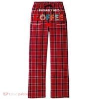 I Probably Need Coffee Funny Coffee Lover Women's Flannel Plaid Pajama Pants thumb 0
