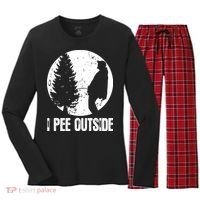 I Pee Outside Inappropriate Women's Long Sleeve Flannel Pajama Set  thumb 0
