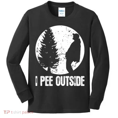 I Pee Outside Inappropriate Kids Long Sleeve Shirt