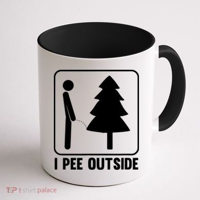 I Pee Outside Coffee Mug back