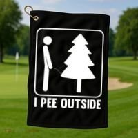 I Pee Outside Golf Towel thumb 1