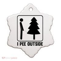 I Pee Outside Ceramic Ornament thumb 0