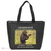 I Prayed On It And I Told The Enemy Straight Up Tote Bag thumb 0