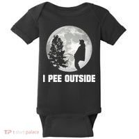 I Pee Outside I Love Peeing Outside Funny Camping Baby Bodysuit thumb 0