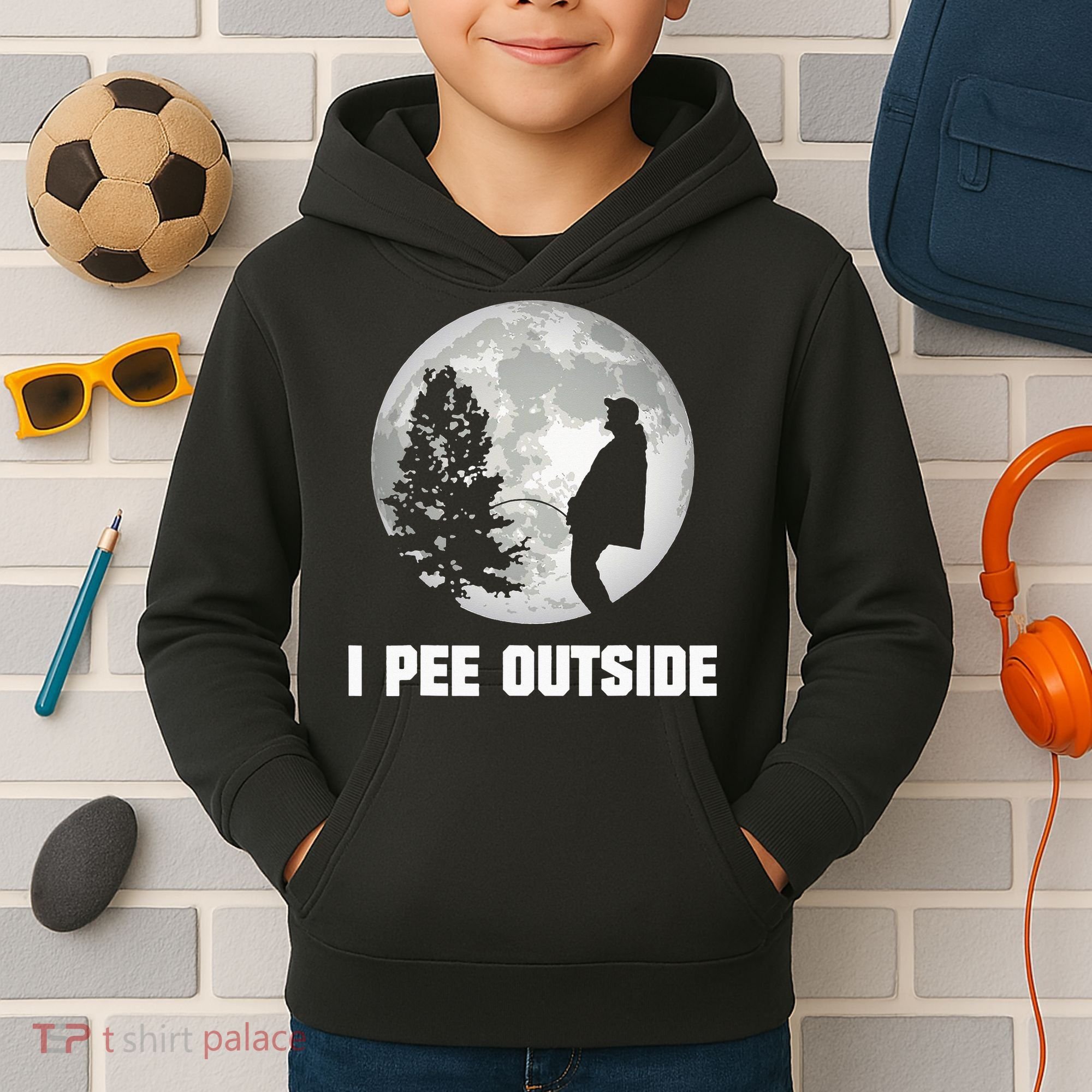 I Pee Outside I Love Peeing Outside Funny Camping Kids Hoodie