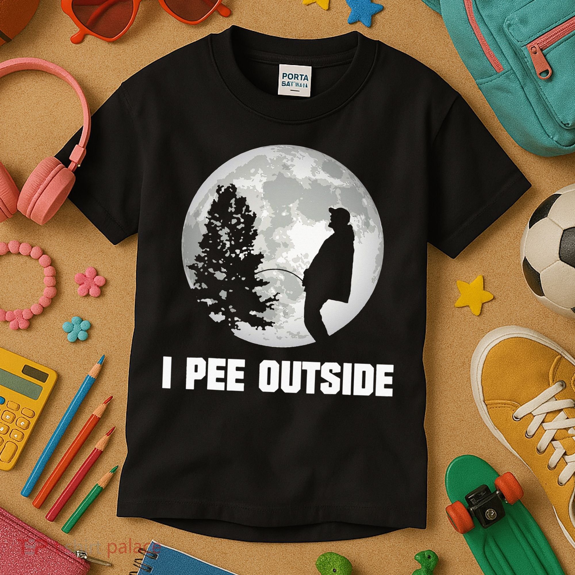 I Pee Outside I Love Peeing Outside Funny Camping Kids T-Shirt