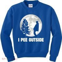 I Pee Outside I Love Peeing Outside Funny Camping Kids Sweatshirt thumb 0
