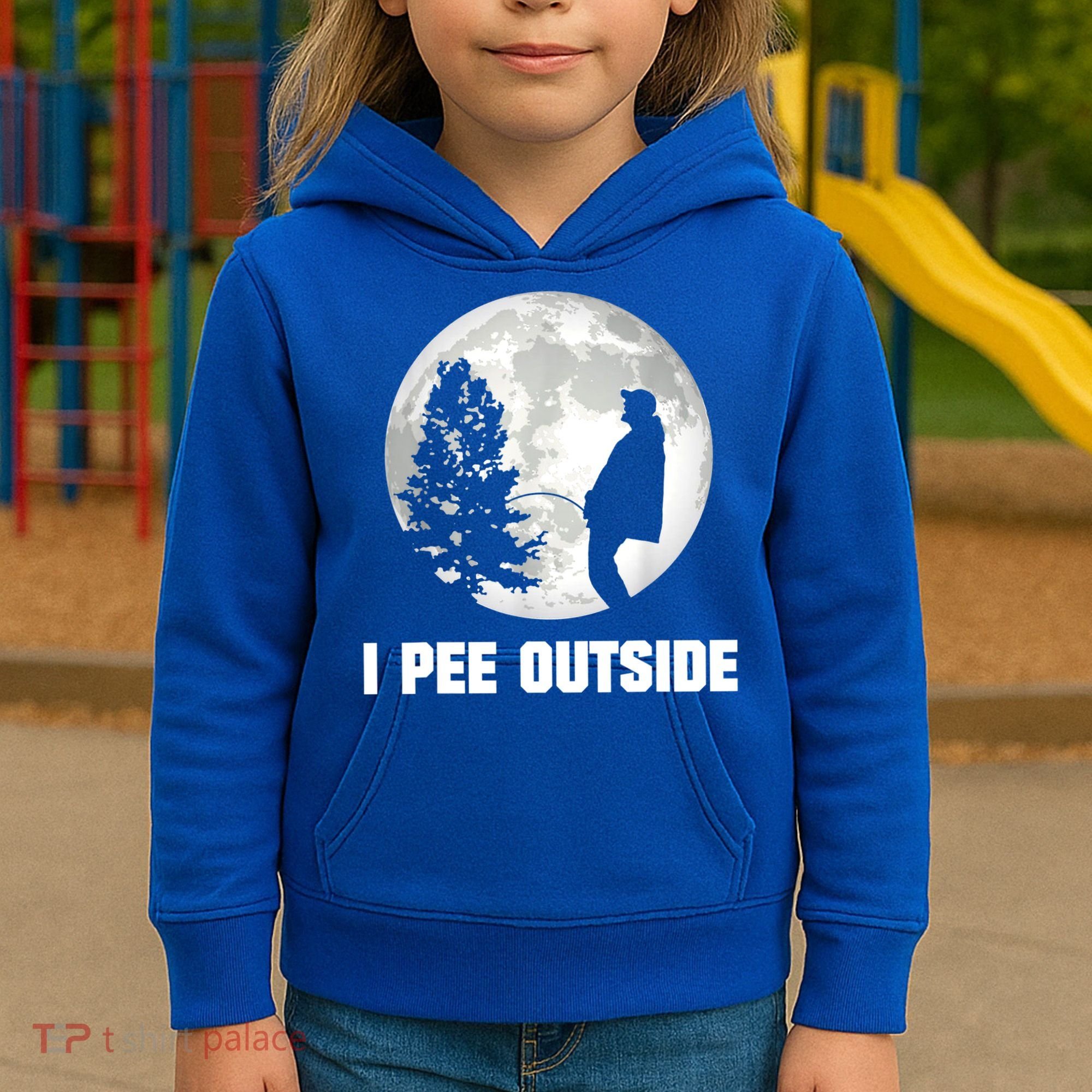 I Pee Outside I Love Peeing Outside Funny Camping Kids Hoodie