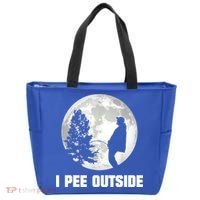I Pee Outside I Love Peeing Outside Funny Camping Tote Bag thumb 0