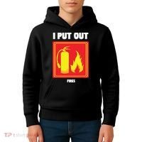 I Put Out Firefighter Fire Extinguisher I Put Out Fires Kids Hoodie thumb 4