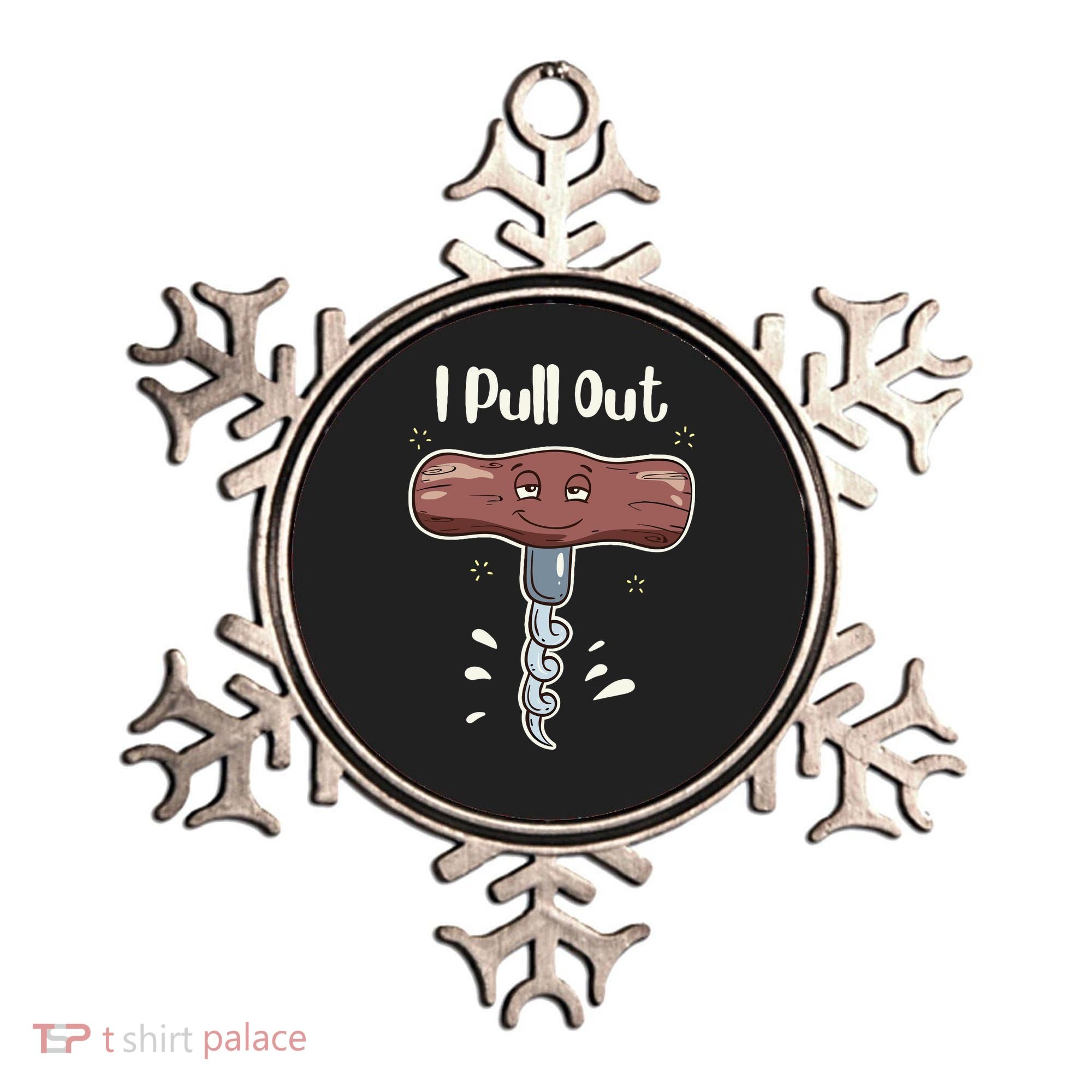I Pull Out Wine Drinks Funny Corkscrew Meme Gift Ornament