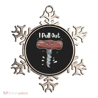 I Pull Out Wine Drinks Funny Corkscrew Meme Gift Ornament