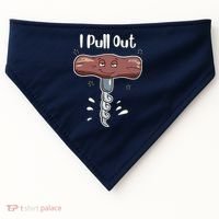 I Pull Out Wine Drinks Funny Corkscrew Meme Gift USA-Made Doggie Bandana thumb 0