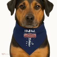 I Pull Out Wine Drinks Funny Corkscrew Meme Gift USA-Made Doggie Bandana thumb 1