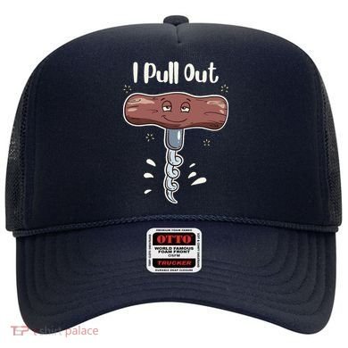 I Pull Out Wine Drinks Funny Corkscrew Meme Gift Hat