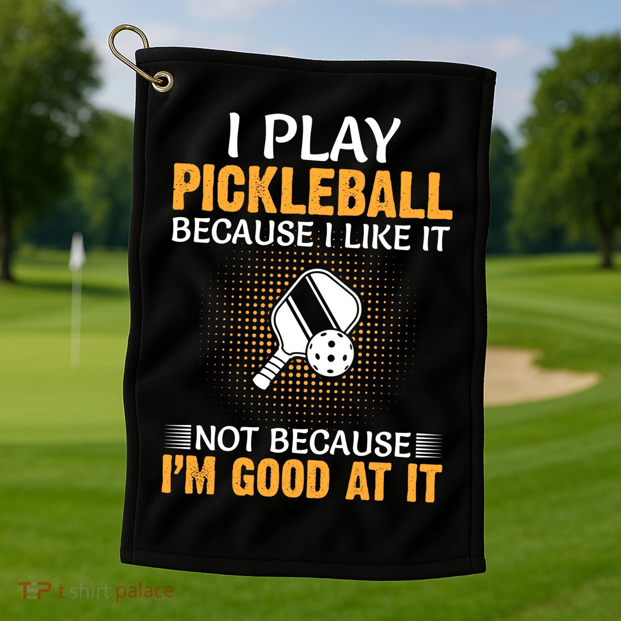 I Play Pickleball Because I Like It Not I'm Good At It Gift Player Golf Towel